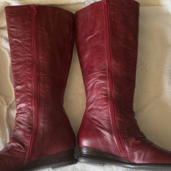 Miz Mooz Red Leather Heeled Boots - Picture 6 of 6